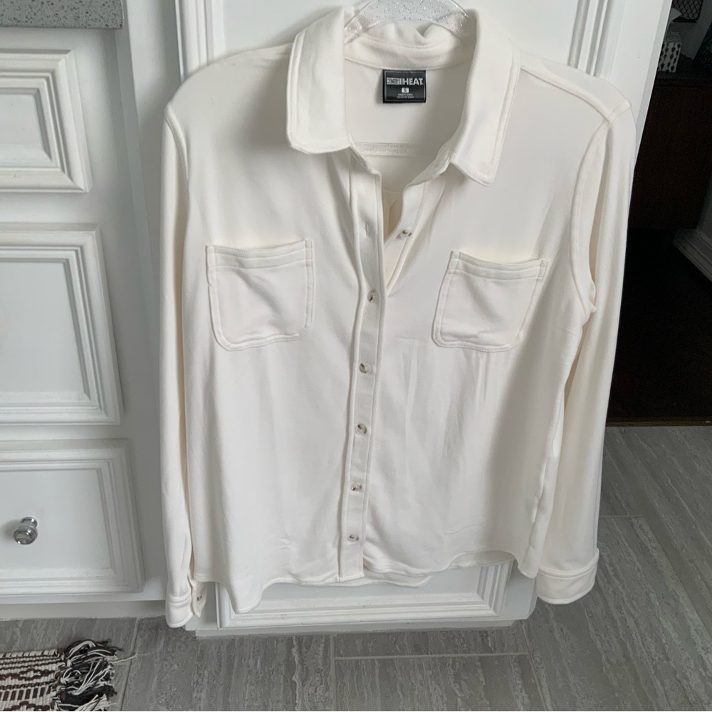 32 Degrees White Casual Button Down Shirt